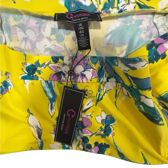 Wonder Women's Yellow Floral Print Wide Leg Palazzo Pants - Picture 4 of 6